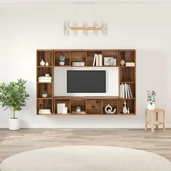 Szafka pod telewizor 4 pcs Brązowy 37 x 37 x 142.5 cm Lumarko! - Hurtownia wielobranżowa Lumarko Bestseller